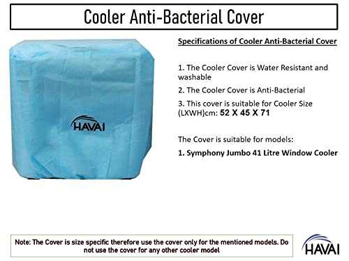 HAVAI Anti Bacterial Cover for Symphony Jumbo 41 Litre Window Cooler Water Resistant Cover Size(LXBXH) cm: 52 X 45 X 71