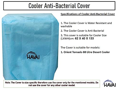 HAVAI Anti Bacterial Cover for Orient Tornado 88 Litre Desert Cooler Water Resistant.Cover Size(LXBXH) cm: 62 X 40 X 133