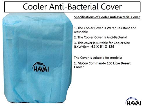 HAVAI Anti Bacterial Cover for McCoy Commando 100 Litre Desert Cooler Water Resistant.Cover Size(LXBXH) cm: 64 X 51 X 125