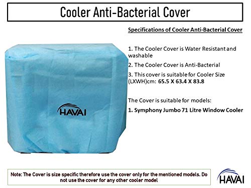 HAVAI Anti Bacterial Cover for Symphony Jumbo 70 Litre Window Cooler Water Resistant.Cover Size(LXBXH) cm:65.5 X 63.4 X 83.8