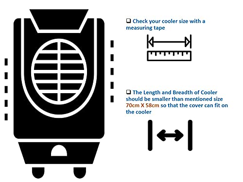 HAVAI Premium Cooler Cover with Size (LXBXH) cm: 70 X 58 X 118-100% Waterproof, Dark Blue Colour