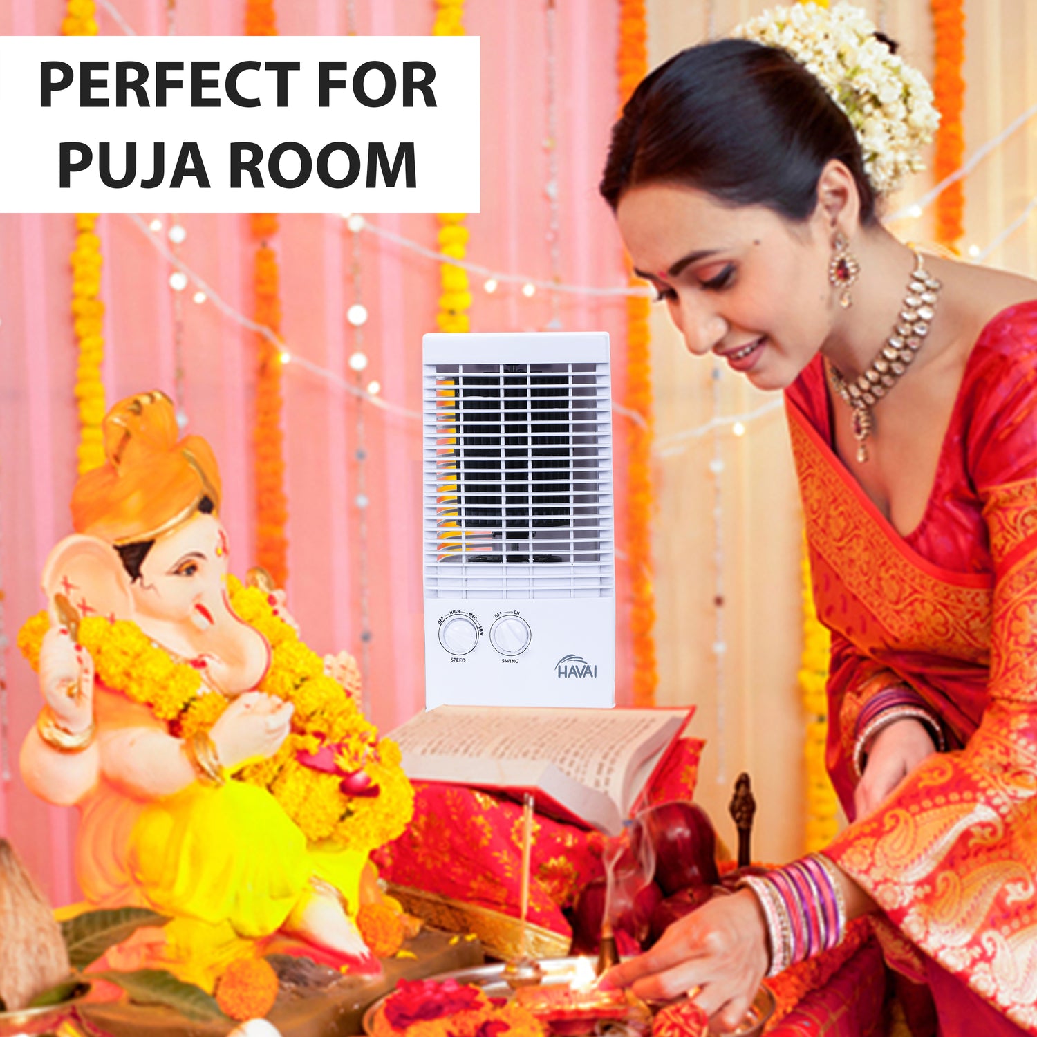 HAVAI Small Tower Fan - White