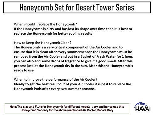 HAVAI Honeycomb Pad Set for Usha Frost LX/VX/ZX and Hindware Snowcrest 22-HT/42-HT/58-HT Tower Cooler