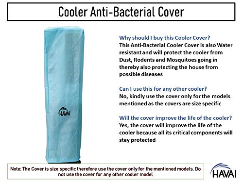 HAVAI Anti Bacterial Cover for Symphony Diet 50i Tower Cooler Water Resistant.Cover Size(LXBXH) cm:43 X 36 X 134.5