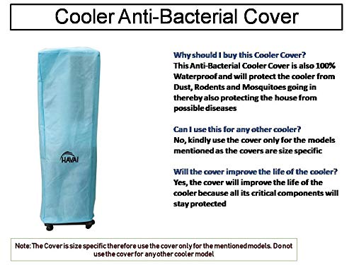 HAVAI Anti Bacterial Cover for Crompton Mystique DLX 34 Litre Tower Cooler Water Resistant. Cover Size(LXBXH) cm: 38 X 37 X 118
