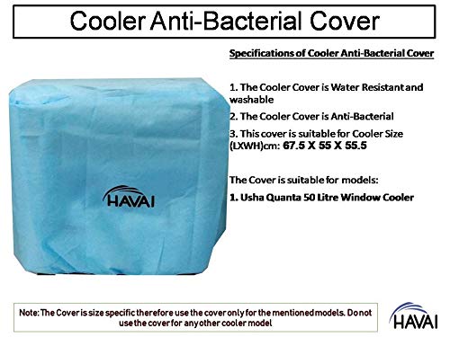 HAVAI Anti Bacterial Cover for Usha Quanta 50 Litre Window Cooler Water Resistant.Cover Size(LXBXH) cm: 67.5 X 55 X 55.5