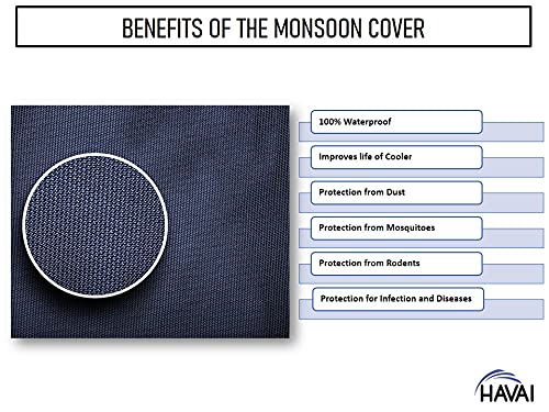 HAVAI Premium Cover for Voltas Windsor 85 Litre Desert Cooler 100% Waterproof Cover Size(LXBXH) cm: 81 X 44 X 122