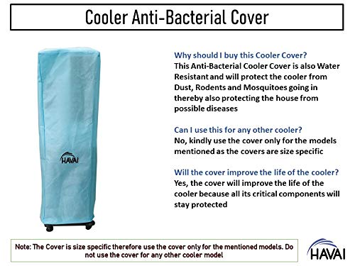 HAVAI Anti Bacterial Cover for Usha Tornado ZX 34 Litre Tower Cooler Water Resistant. Cover Size(LXBXH) cm: 38 X 37 X 118