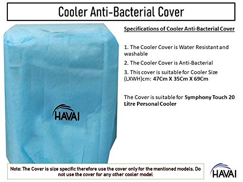 HAVAI Anti Bacterial Cover for Symphony Touch 20 Litre Personal Cooler Water Resistant.Cover Size(LXBXH) cm: 48 X 36 X 69