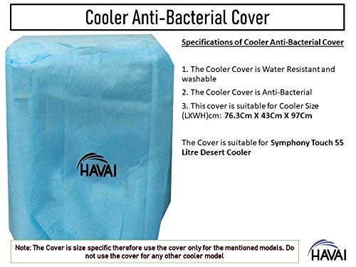 HAVAI Anti Bacterial Cover for Symphony Touch 55 Litre Desert Cooler Water Resistant.Cover Size(LXBXH) cm: 77.3 X 44 X 97