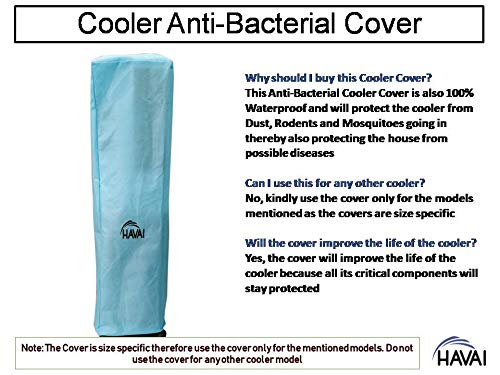 HAVAI Anti Bacterial Cover for Voltas Slim 35 Litre Tower Cooler Water Resistant. Cover Size(LXBXH) cm: 42 X 32 X 110