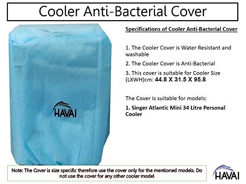 HAVAI Anti Bacterial Cover for Havai Slim XL 34 Litre Personal Cooler Water Resistant.Cover Size(LXBXH) cm: 44.8 X 31.5 X 95.8