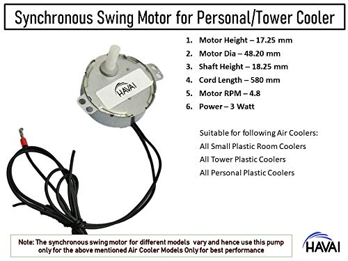 HAVAI Synchronous Swing Motor for Evaporative Air Coolers Personal and Tower