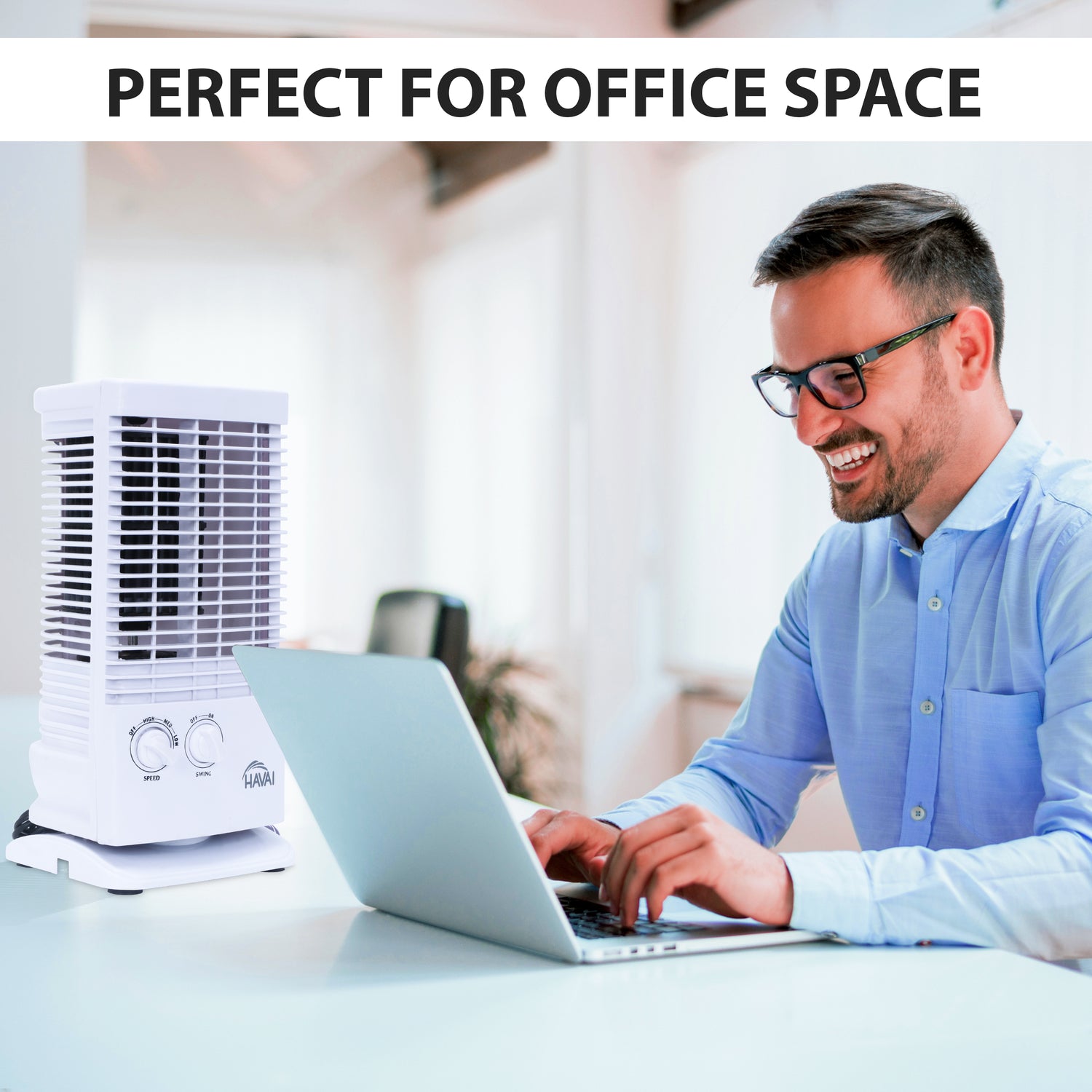 HAVAI Small Tower Fan - White