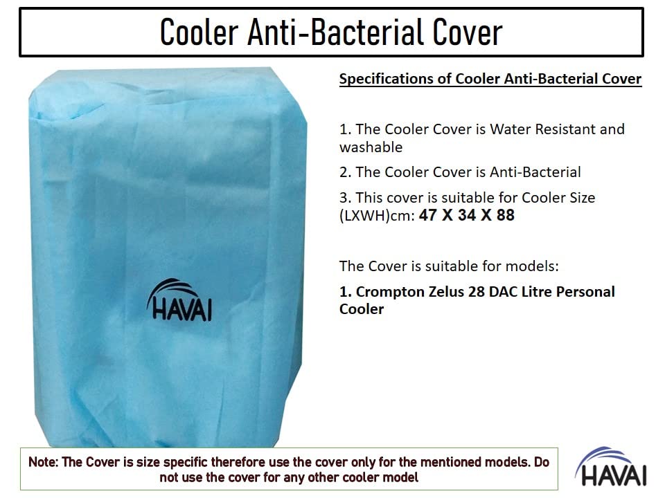 HAVAI Anti Bacterial Cover for Crompton Zelus DAC 28 Litre Personal Cooler Water Resistant.Cover Size(LXBXH) cm: 47 X 34 X 88