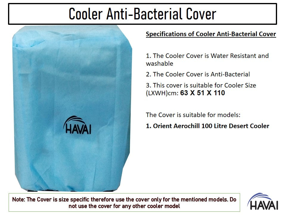 HAVAI Anti Bacterial Cover for Orient Aerochill 100 Litre Desert Cooler Water Resistant.Cover Size(LXBXH) cm: 63 X 51 X 110