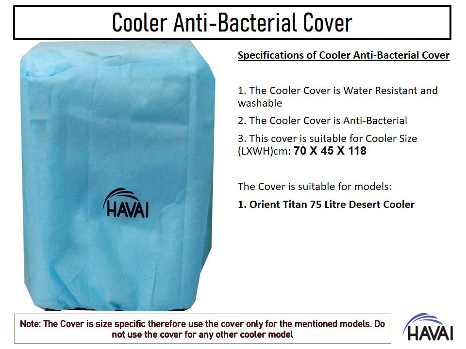 HAVAI Anti Bacterial Cover for Orient Titan 75 Litre Desert Cooler Water Resistant.Cover Size(LXBXH) cm: 70 X 45 X 118