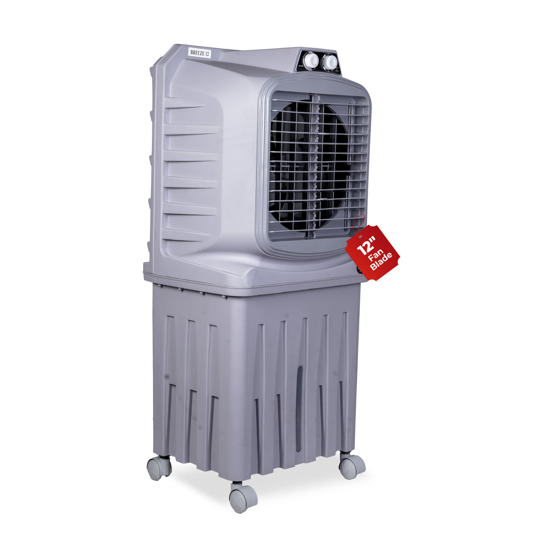 HAVAI Breeze-12 Personal Air Cooler | 50L Tank | 12″ Blade | Ideal for 100 sq ft Rooms | 98W Power | 8 ft Air Throw | 2600 RPM | Auto-Louver | 3-Speed | 1-Year On-Site Warranty (Grey)