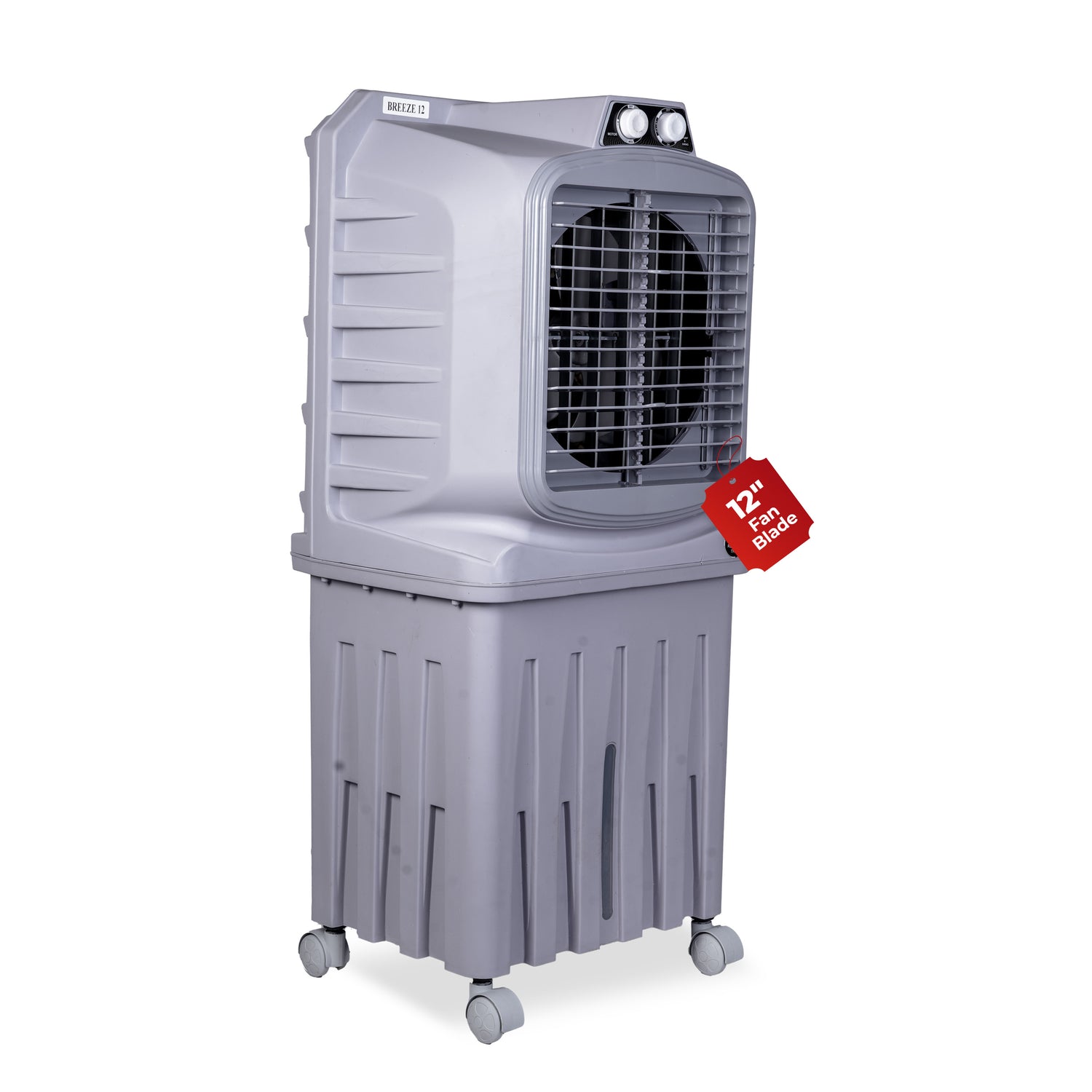 HAVAI Breeze-12 Personal Air Cooler | 50L Tank | 12″ Blade | Ideal for 100 sq ft Rooms | 98W Power | 8 ft Air Throw | 2600 RPM | Auto-Louver | 3-Speed | 1-Year On-Site Warranty (Grey)