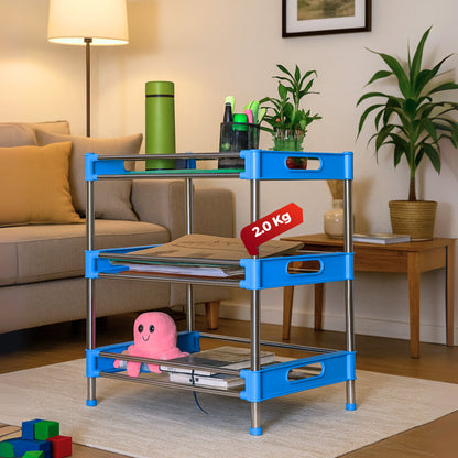 HAVAI Multipurpose Heavy Duty Steel Rack | 2.0 KG Strong &amp; Durable Organizer for Kitchen, Bathroom &amp; Home Use