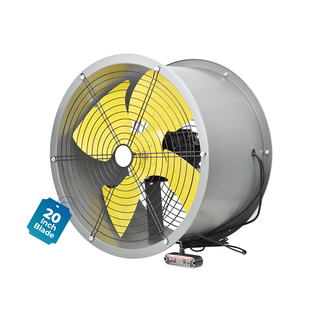 20-Inch Heavy Duty BLDC Axial Fan | Maintenance-Free BLDC Motor | 4-Leaf 2mm Aluminium Blades | 9-Speed Digital Controller | 600–13,000 m³/hr | 35W–350W | 2-Year Warranty
