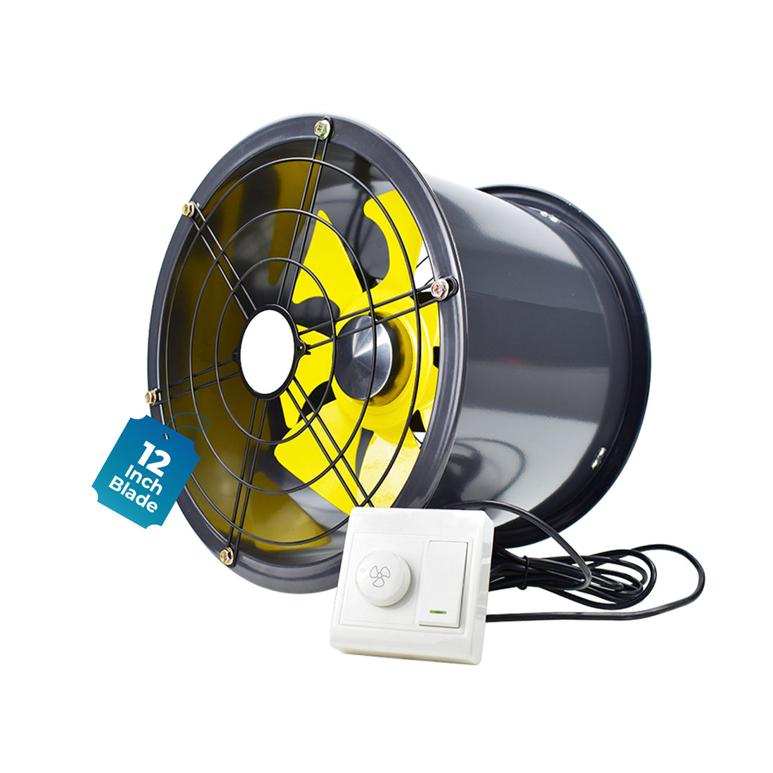 12-Inch Commercial BLDC Axial Fan | Stepless Speed Control | Aluminium Alloy Blade | Low Noise | 700–2800 m³/h Air Volume | 40–80% Energy Saving | Maintenance-Free BLDC Motor | 2-Year Warranty