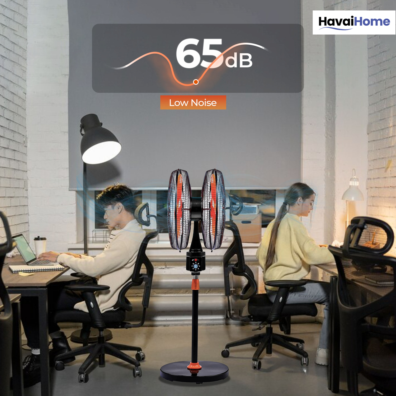 DOUBLE HEAD 360 DEGREE FAN |18 INCH|REMOTE CONTROL, DOUBLE HEADED, 360 Degree Coverage, Pedestal | 1 Year Warranty | 3 SPEED CONTROL | ORANGE AND BLACK