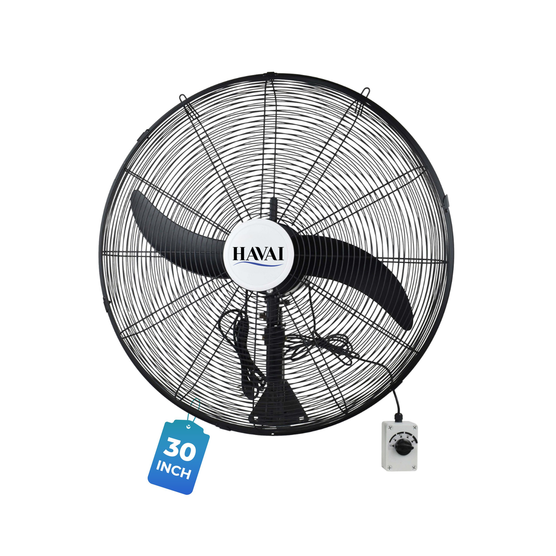 BLDC Wall Mount Fan 30 Inch, 50% Savings On Electricity, High Velocity, Heavy Duty Metal For Industrial, Commercial And Residential Use, Assembly Included , Black