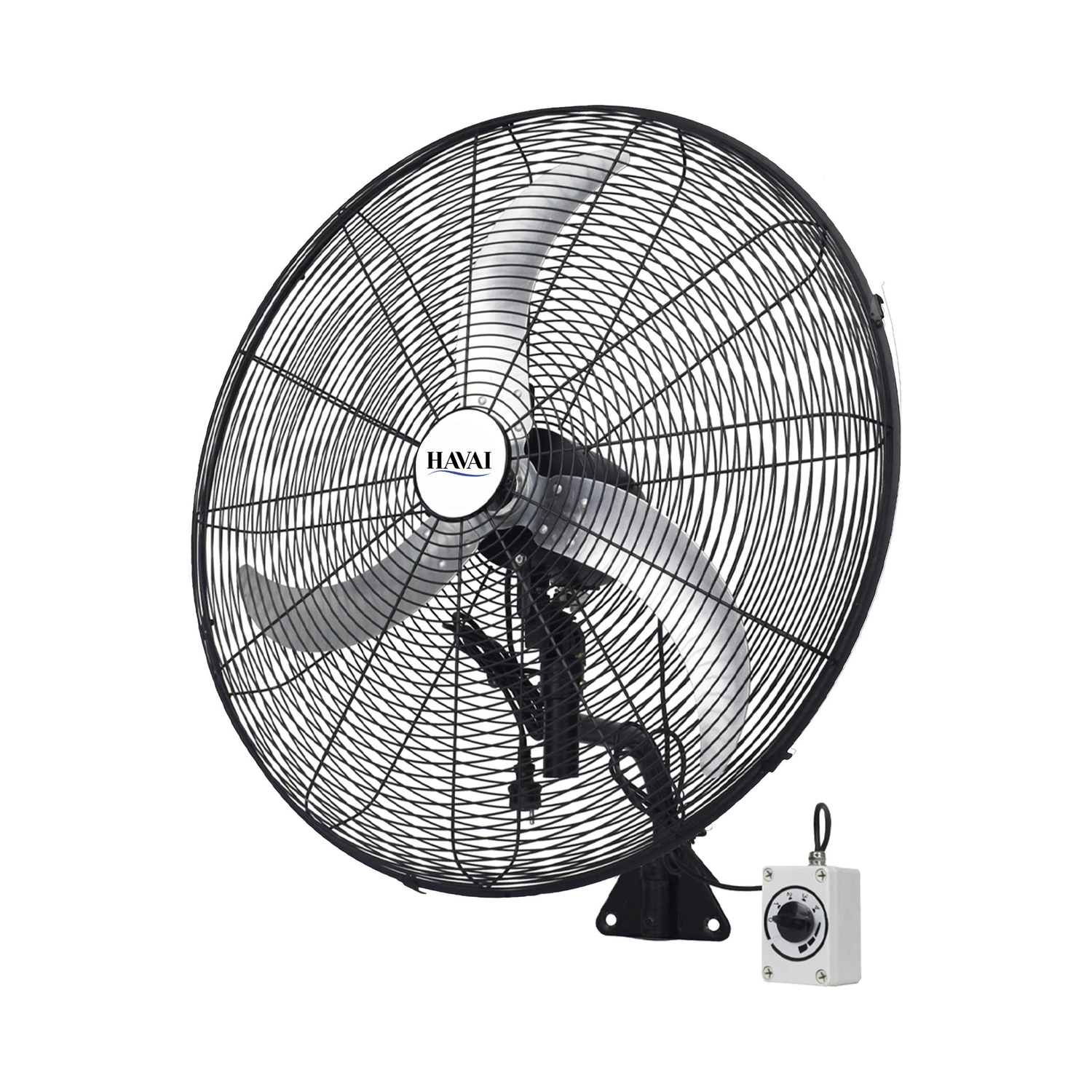 Havai 26" BLDC High-Speed Wall-Mount Fan – 3-Blade Design, Energy Efficient (20W-135W), 700-1400 RPM, 13,500 M³/Hr Airflow, 60-Foot Air Throw, 4-Speed Control, 2-Year Warranty