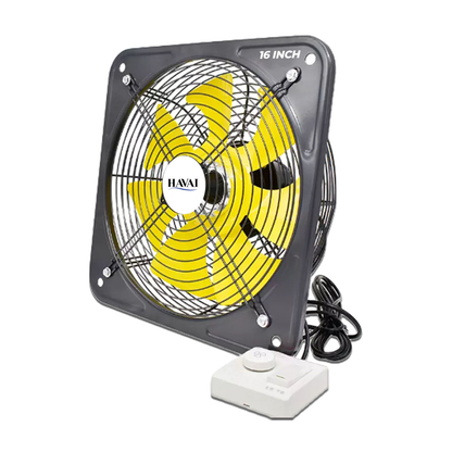 HAVAI BLDC Exhaust Fan | Power : 10W - 220W | Speed: 450-2800 RPM | Air Volume: 200-6000 m³/h | 1-Year Warranty | Stepless Speed Control | Metal Frame Included | Soundless (16-Inch Blade)