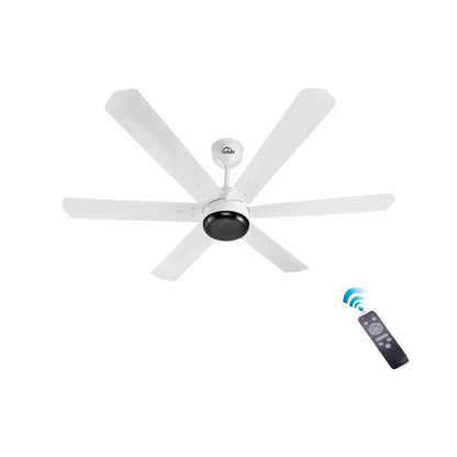 HAVAI Spinel BLDC Ceiling Fan - 6 Blades – Black Motor - 35W, 1200mm Blade with Remote – 0.5W LED (Pearl White)