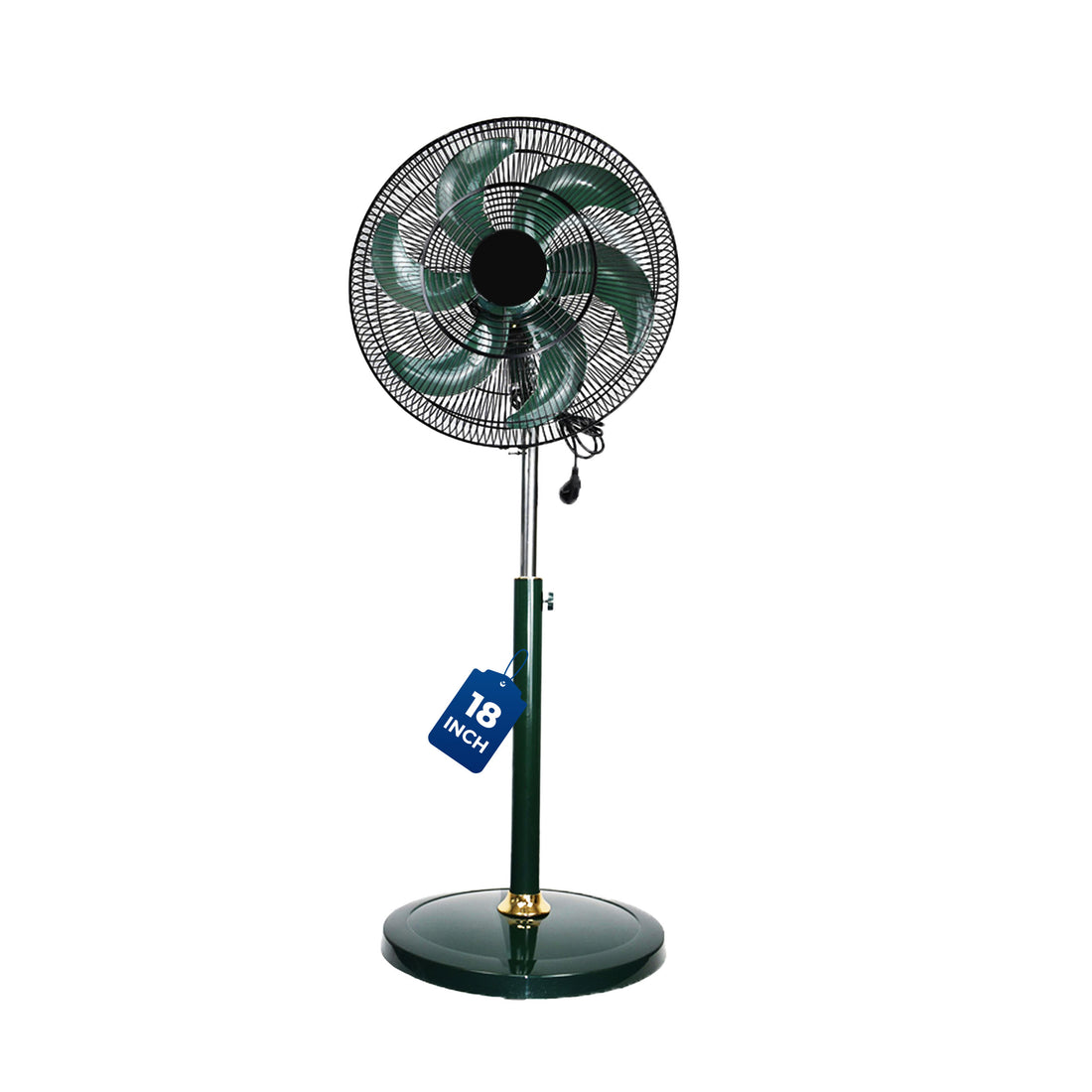 BLDC 18" Pedestal Fan, Soundless, 50% Savings On Electricity, High Velocity,For Commercial And Residential Use, Assembly Included , Green - Without Remote