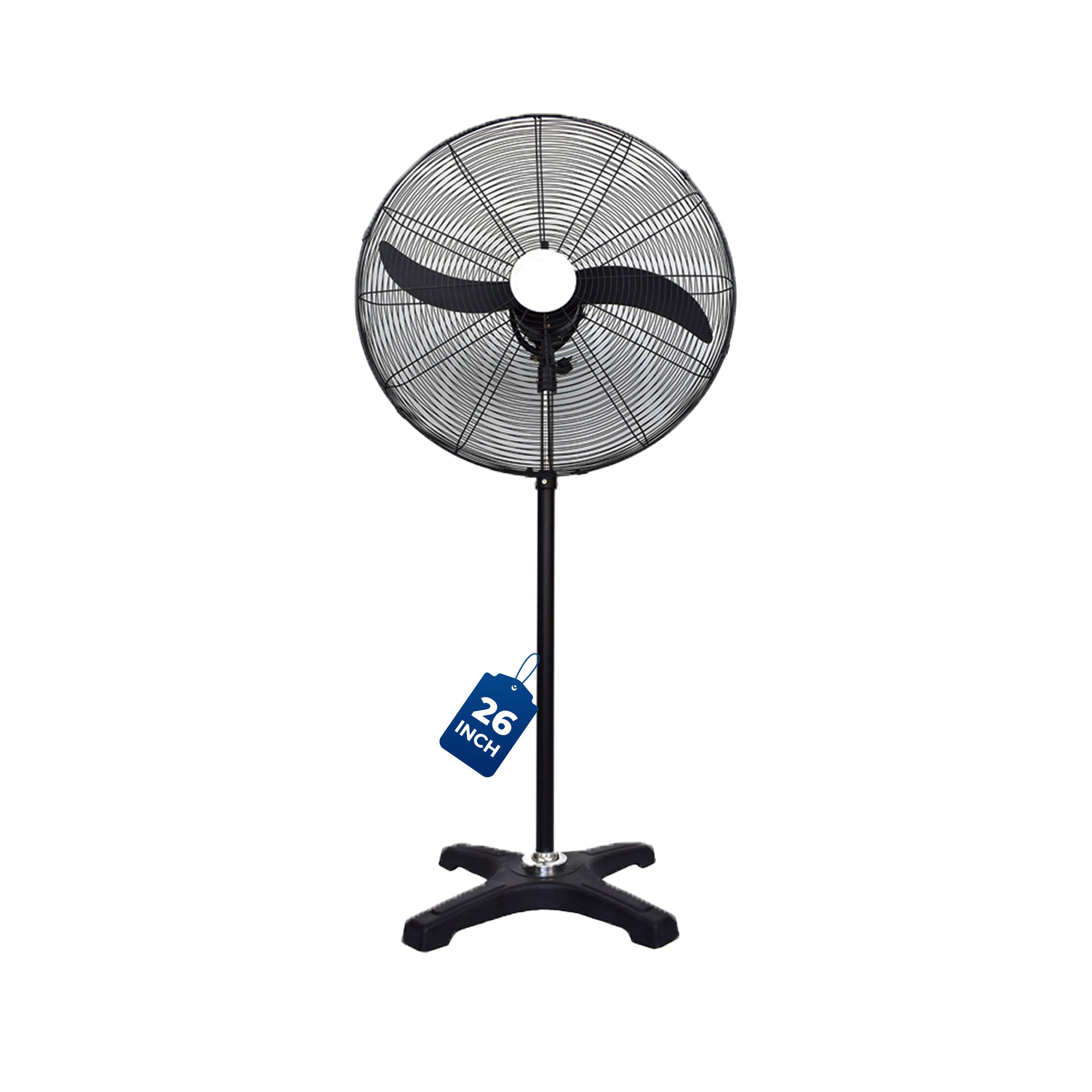 BLDC Pedestal Fan 26 inch, 50% Savings on Electricity, High Velocity, Heavy Duty Metal for Industrial, Commercial and Residential Use, Assembly Included