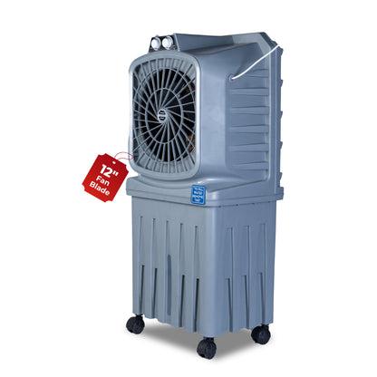 Mighty 12 Personal Air Cooler | 12 inch Blade | 50L Tank Capacity, 120W Power, 200 Sq. Ft. Area Coverage | 15 Ft. Air Throw, 3-Speed Control, Grey