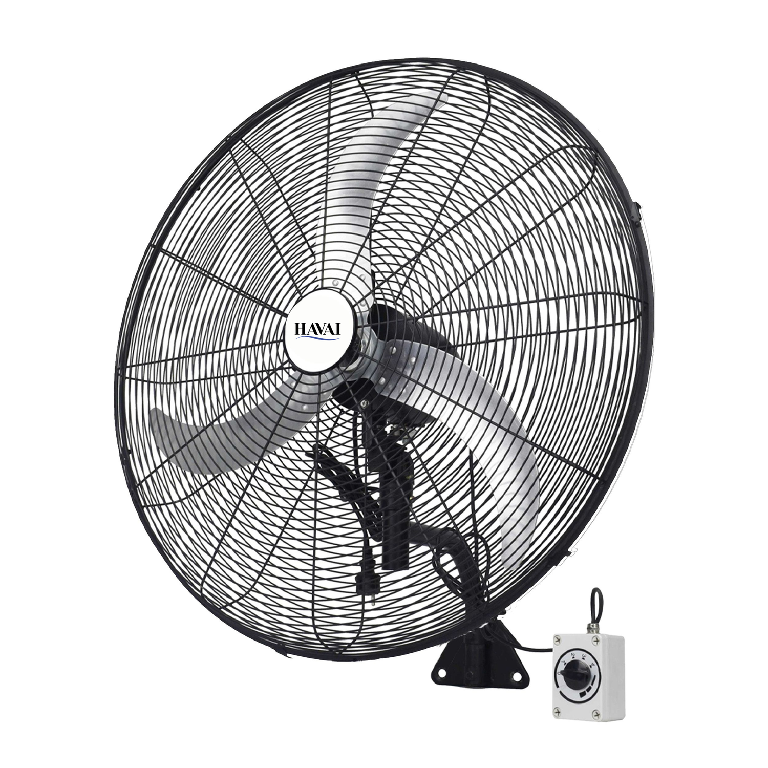 Havai 30" BLDC High-Speed Wall-Mount Fan – 3-Blade Design, Energy Efficient (20W-135W), 700-1400 RPM, 18,000 M³/Hr Airflow, 75-Foot Air Throw, 4-Speed Control, 2-Year Warranty