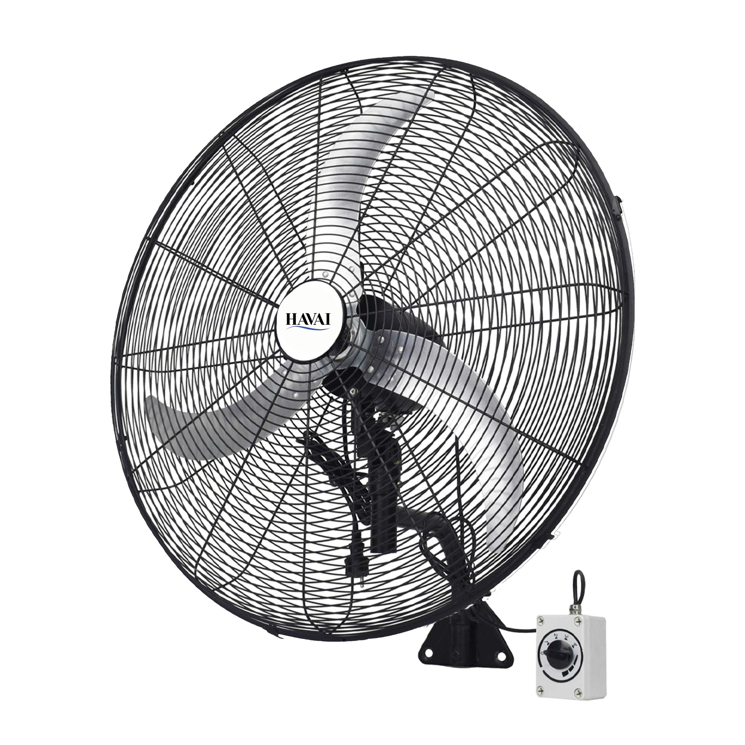 Havai 30" BLDC High-Speed Wall-Mount Fan – 3-Blade Design, Energy Efficient (20W-135W), 700-1400 RPM, 18,000 M³/Hr Airflow, 75-Foot Air Throw, 4-Speed Control, 2-Year Warranty