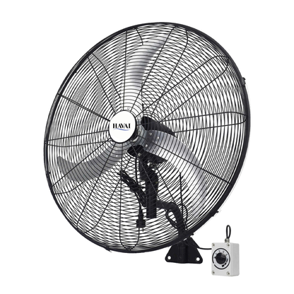 Havai 30" BLDC High-Speed Wall-Mount Fan – 3-Blade Design, Energy Efficient (20W-135W), 700-1400 RPM, 18,000 M³/Hr Airflow, 75-Foot Air Throw, 4-Speed Control, 2-Year Warranty