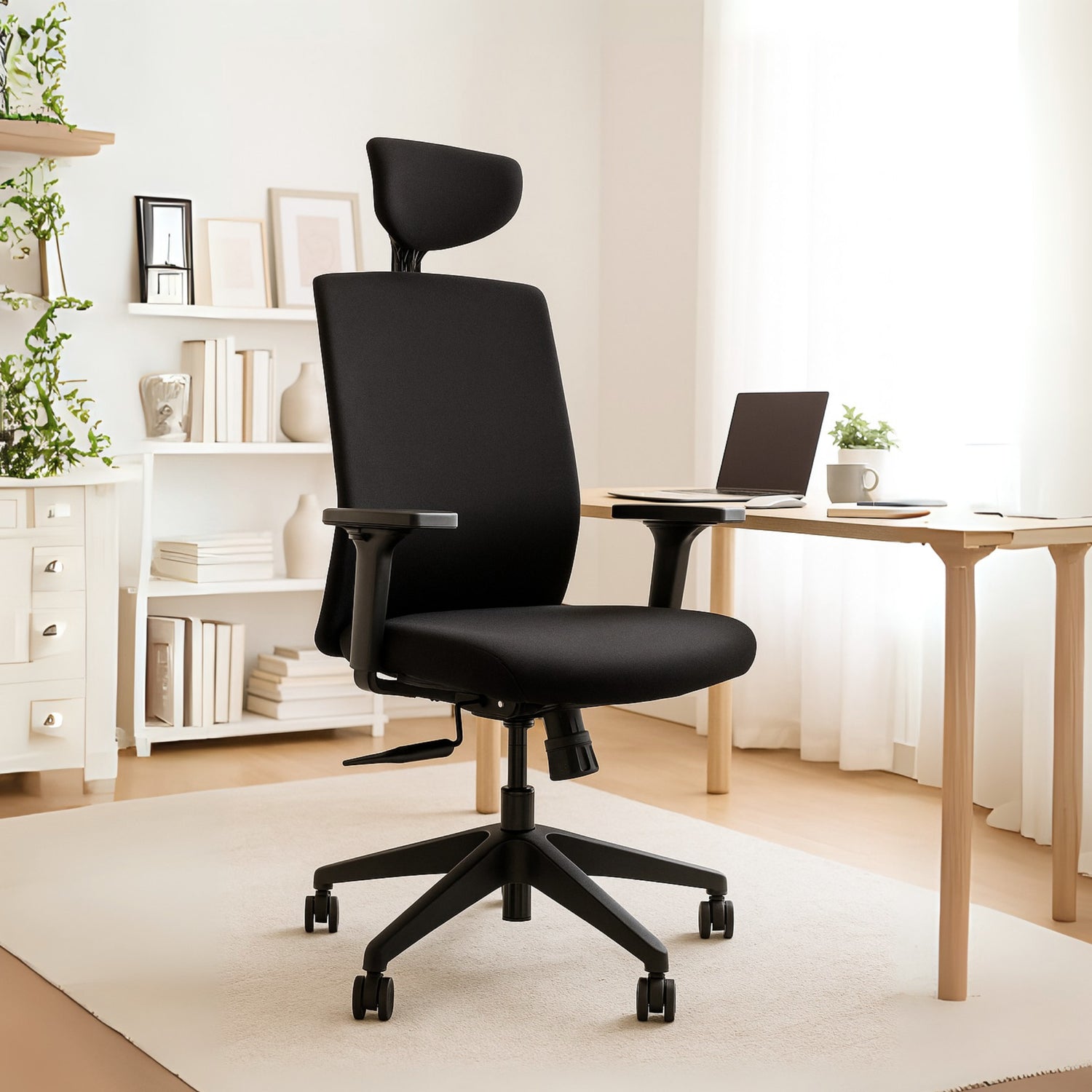 Off-Comfy by HAVAI Swift High Back Ergonomic Office Chair | Fixed Headrest | 3D Adjustable Armrest | Lumbar Support | Synchronized Recline | Chrome Base | Work from Home &amp; Office Chair