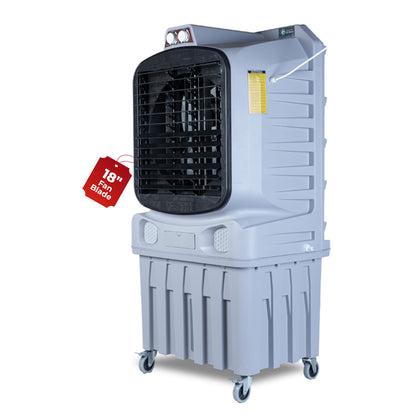 Havai Mighty 18&quot; Air Cooler | 18 Inch Blade | 110L Tank Capacity | 210W Power | 600 Sqft Coverage | Auto Swing | Back Honeycomb | Clockwise | Lockable Wheels