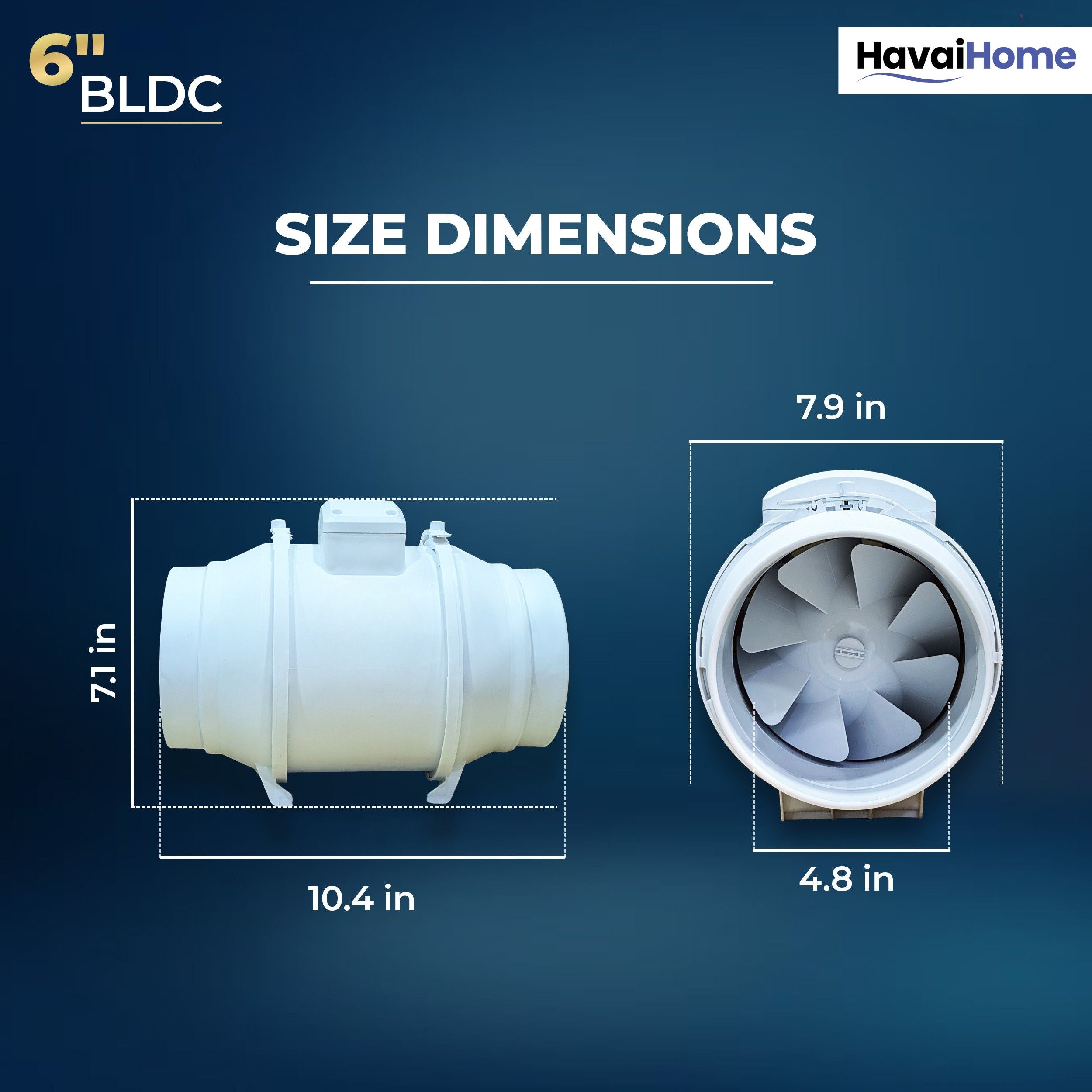 BLDC Inline Duct Fan 6 Inch | 540 CMH Airflow | Low Noise Exhaust Fan for Ventilation &amp; Cooling