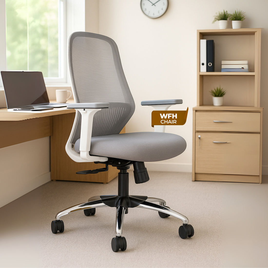 HAVAI Off-Comfy Luna Ergonomic Office Chair | Yuva Mesh Back | 2D Arms with TPU Pad | Synchro Tilt with Lock | Class 4 Samhongsa Gaslift | Claw Chrome Base | 60mm Castors (White)
