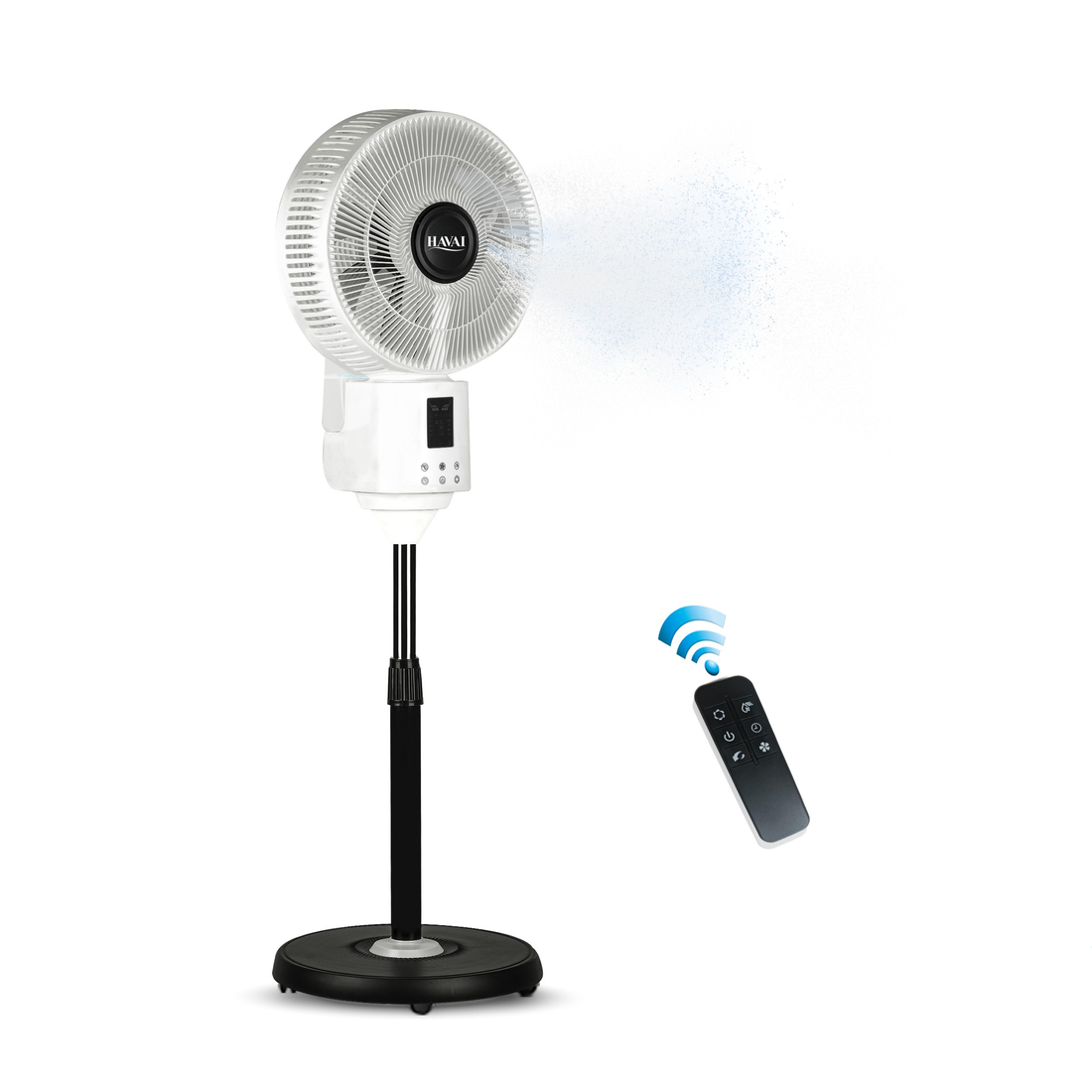 BLU X BLDC Mist Pedestal Fan – 16” Residential BLDC Mist Fan|Low Noise|Remote and Touch Enabled|2.2 Litre Detachable Tank | Installation Included (White, Pack of 1)