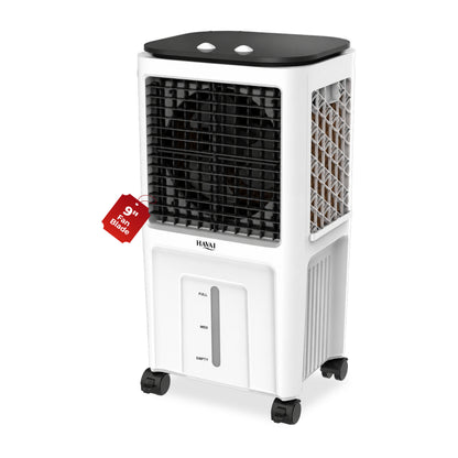Havai Elite 9 Personal Air Cooler, 35L Tank, 3-Side Honeycomb, Glass Top 9-inch blade, 1800 CMH, 5-ft air throw, 75W power