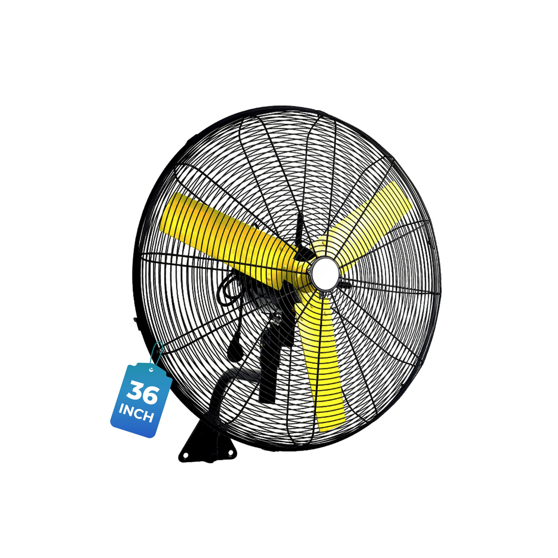 BLDC Wall Mount 36 Inch, 50% Savings On Electricity, High Velocity, Heavy Duty Metal For Industrial, Commercial And Residential Use, Assembly Included , Black
