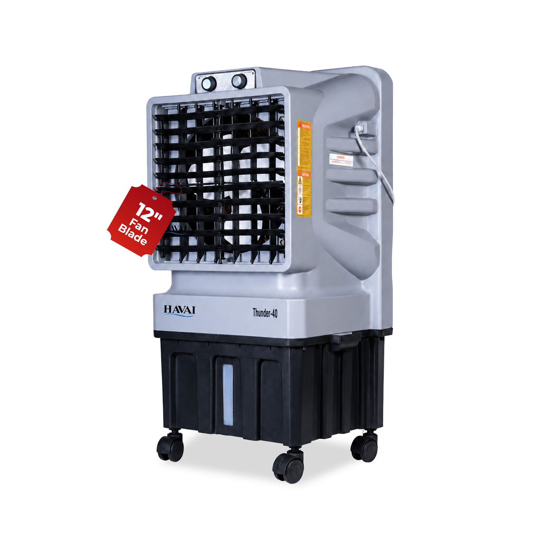 Thunder 12 inch Tower Air Cooler | 40L Tank |150 sq ft Rooms |10 ft Throw | 12-Inch Fan Blade | 40L Large Tank | Honeycomb Pad | 10 Ft Air Throw | 1 Year On-Site Warranty| Auto Louver | 3 Speed