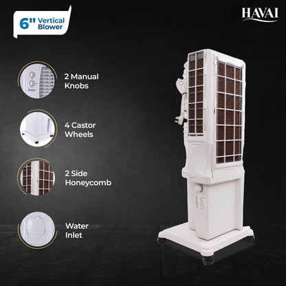 HAVAI Bullet Tower Air Cooler - 20 Liter, White