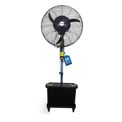 Havai 26″ Commercial Mist Fan with Adjustable Height Rod, 260W Copper Motor | 10m Spray | Manual Mist Control | Aluminium Blade | Finger-Proof Grill | 41L Tank | Fixed 6ft Height | 48-Hour Installation &amp; 1-Year Warranty