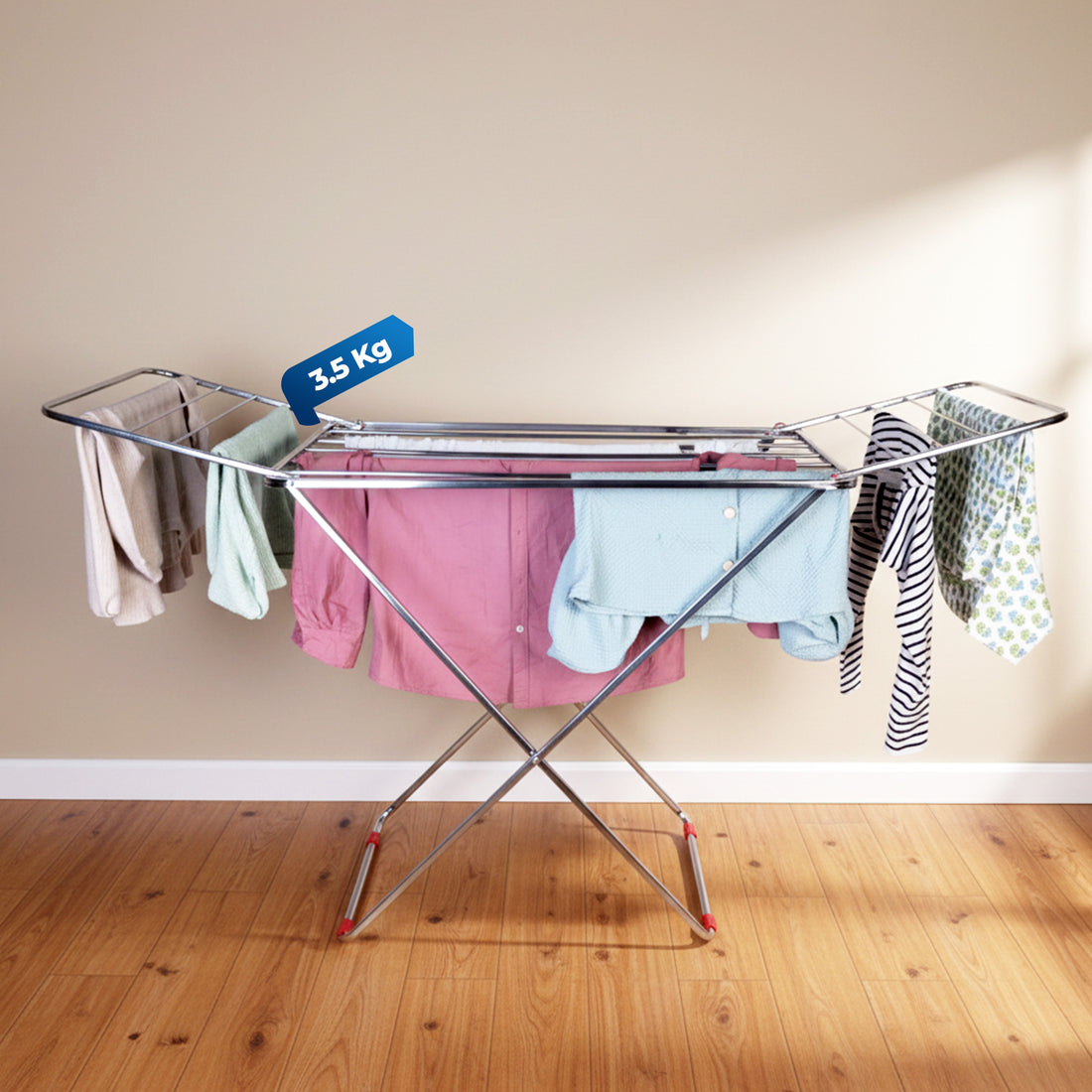 DryNest by HAVAI – 3.5 KG Premium Clothes Drying Stand | 3-Way Foldable Airer | 20 Rust-Free Steel Drying Rails | Heavy-Duty & Portable | 1-Year Warranty | Balcony & Indoor Friendly