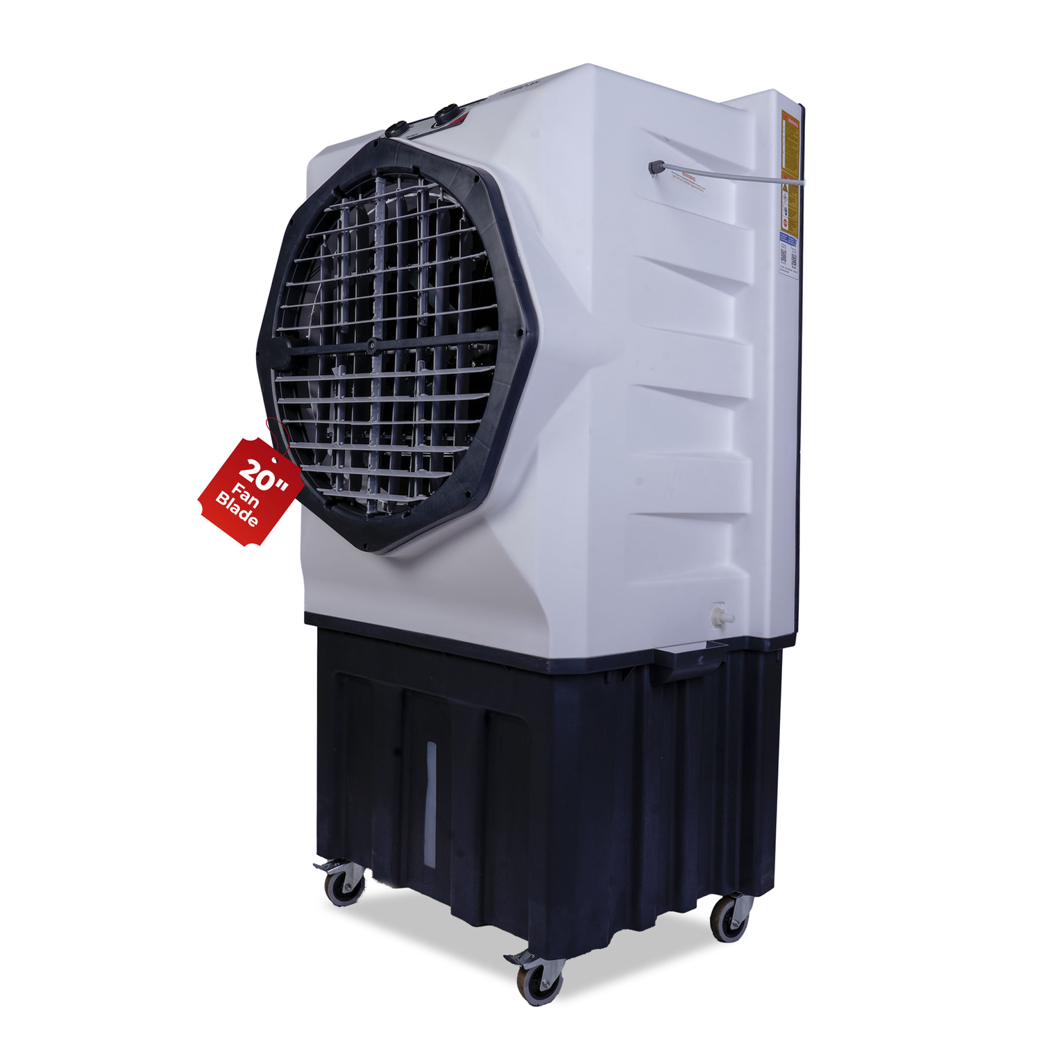 HAVAI Jumbo 20+ Desert Air Cooler for Home &amp; Commercial Use | 20 Inch Aluminium Fan, 150L Tank, 6190 m³/hr Air Delivery | Covers 450 Sq Ft | Honeycomb Pads, Auto Swing Louvers, Wheels | White &amp; Grey
