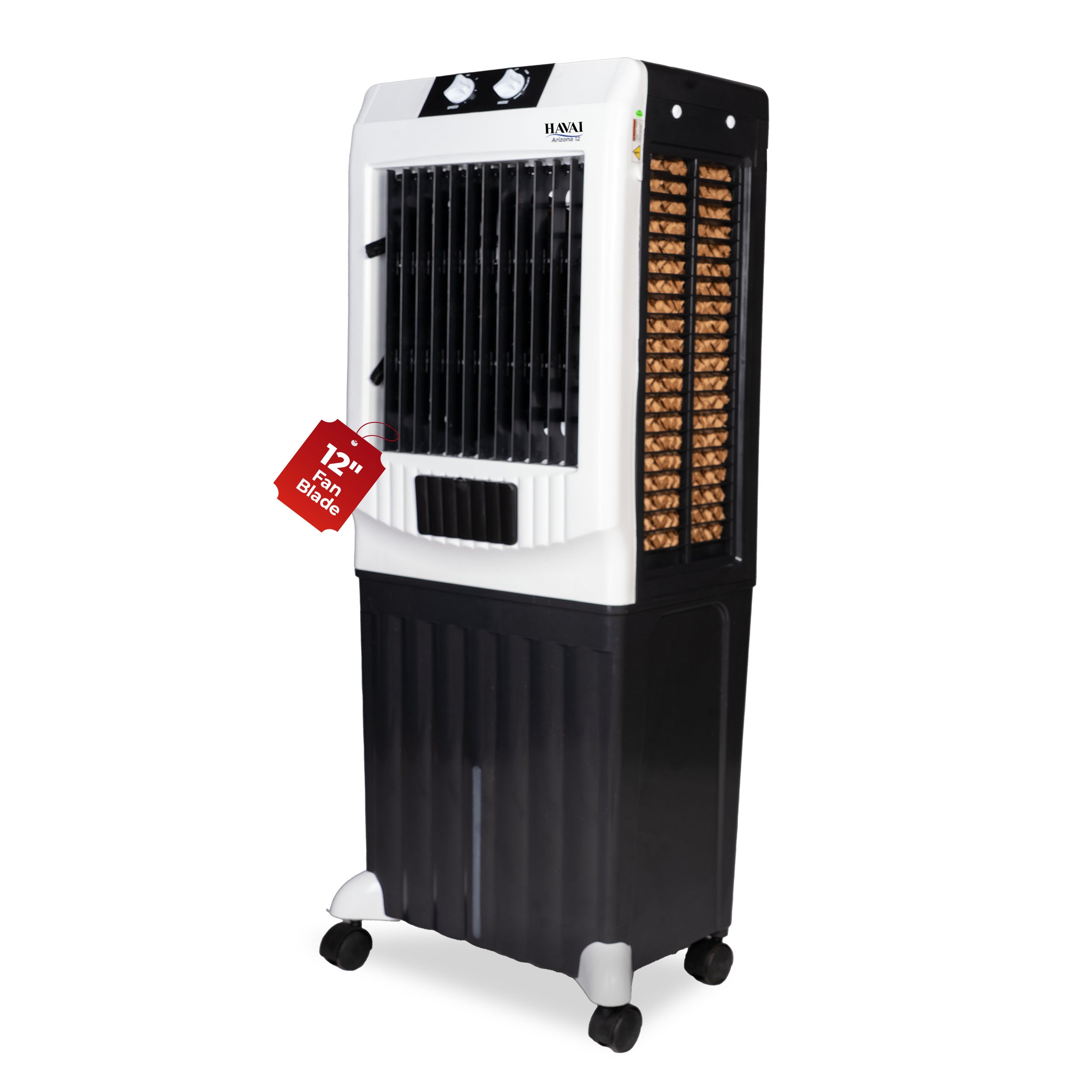 Havai Arizona 12 Personal Air Cooler | 60L | 12" | Black &amp; White
